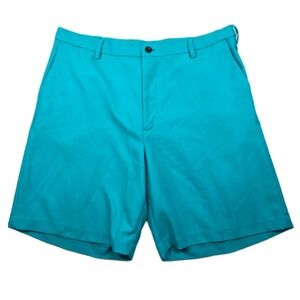Chaps Golf Shorts Mens 38 Teal Blue Flat Front Performance 78‎ Ralph Lauren